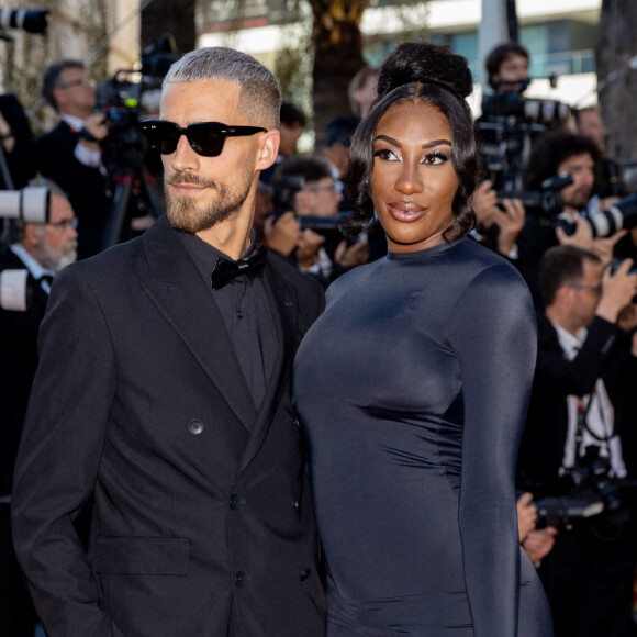 Vladimir Boudnikoff et sa compagne Aya Nakamura - Montée des marches du film " Armageddon Time " lors du 75ème Festival International du Film de Cannes. © Cyril Moreau / Bestimage 