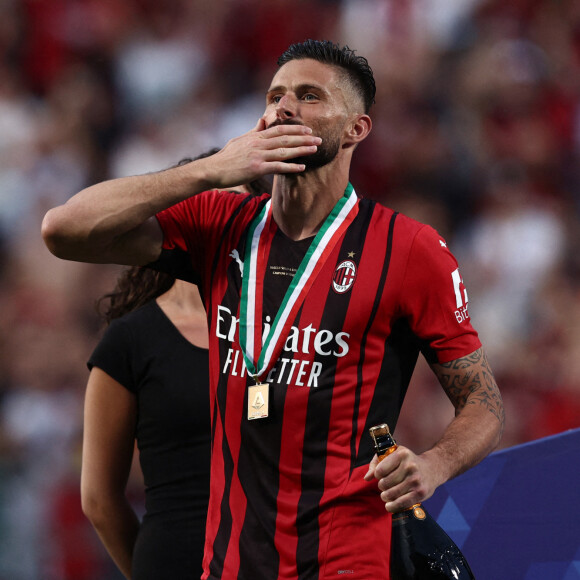 Olivier Giroud (AC Milan) - L'AC Milan sacré champion d'Italie lors de la dernière journée grâce a un doublé de Olivier Giroud, à Reggio Emilia, Italie, le 22 mai 2022. © Francesco Scaccianoce/LPS/Zuma Press/Bestimage