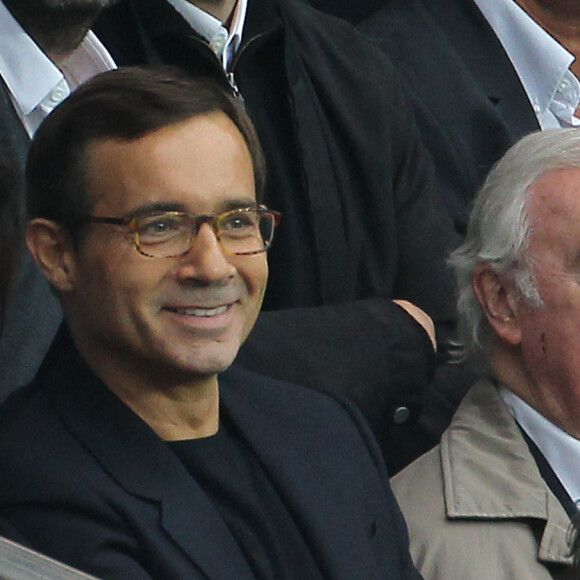 Jean-Luc Delarue et sa compagne Anissa - People au match de foot PSG Nice au Parc des Princes 