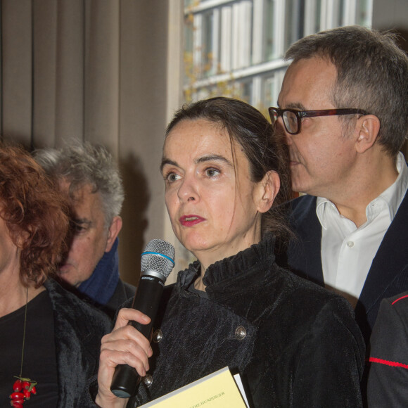 Amélie Nothomb (présidente du jury) lors de la remise du prix littéraire "Prix Décembre 2019" à Claudie Hunziger pour son livre "Les grands cerfs" (Ed.Grasset) à la brasserie de l'hôtel Lutetia. Paris, le 7 novembre 2019.