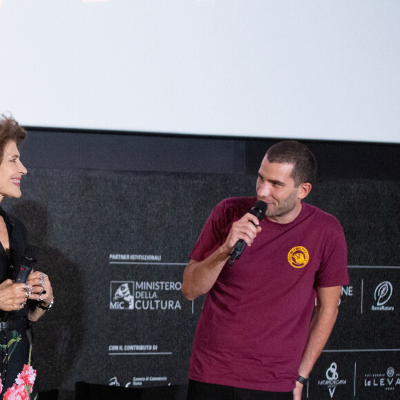 Fanny Ardant en conférence de presse au cinéma "San Cosimato" à Rome, le 22 juillet 2022. 