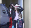 Johnny Depp et son fils Jack Depp ainsi que Vanessa Paradis à Miami