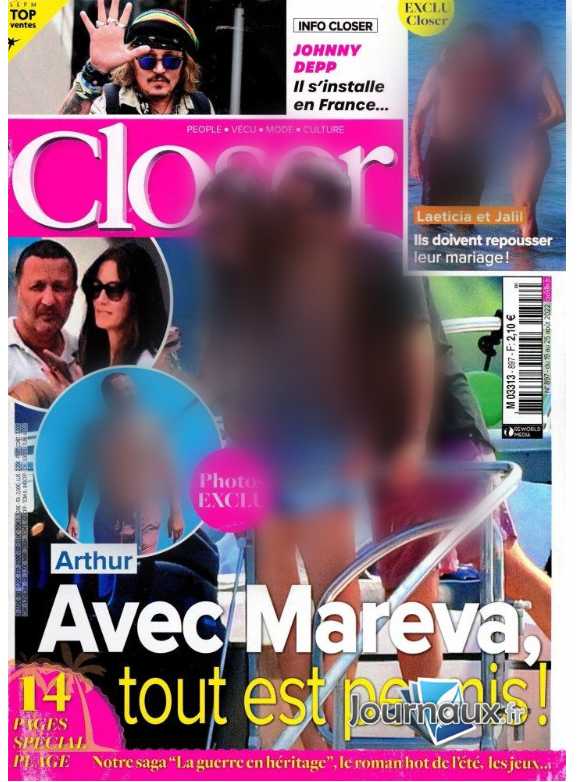 Couverture du magazine "Closer", numéro du 19 août 2022.