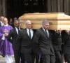 Le cercueil du defunt - Sorties des obsèques du dessinateur Jean-Jacques Sempé en l'église de Saint-Germain-des-Prés à Paris, France