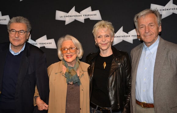 Serge Toubiana, Micheline Presle et sa fille Tonie Marshall, Constantin Costa-Gavras - Rétrospective Philippe de Broca à la Cinémathèque française à Paris, le 6 mai 2015.