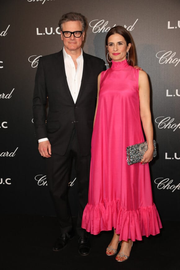 Colin Firth et sa femme Livia Giuggioli - Photocall de la soirée "Gentleman Evening Chopard party" à l'hôtel Martinez lors du 72ème Festival International du Film de Cannes le 21 mai 2019. © Olivier Borde/Bestimage 