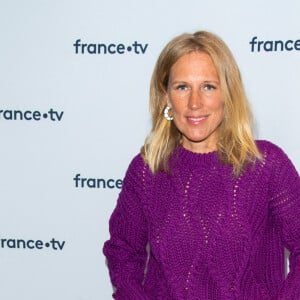 Agathe Lecaron lors du photocall dans le cadre de la conférence de presse de France Télévisions au Pavillon Gabriel à Paris, France, le 24 août 2021. © Pierre Perusseau/Bestimage 