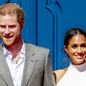 Le prince Harry, duc de Sussex et Meghan Markle, duchesse de Sussex, arrivent à l'hôtel de ville pour l'événement Invictus Games Dusseldorf 2023 One Year to Go, à Düsseldorf, Allemagne, le 6 septembre 2022.