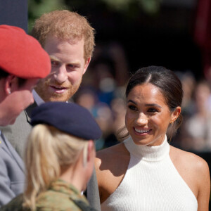 Le prince Harry, duc de Sussex et Meghan Markle, duchesse de Sussex, arrivent à l'hôtel de ville pour l'événement Invictus Games Dusseldorf 2023 One Year to Go, à Düsseldorf, Allemagne, le 6 septembre 2022.