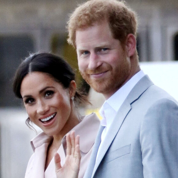 Le prince Harry, duc de Sussex et sa femme Meghan Markle, duchesse de Sussex, arrivent à l'exposition commémorative de la naissance de Nelson Mandela au centre Southbank à Londres, 