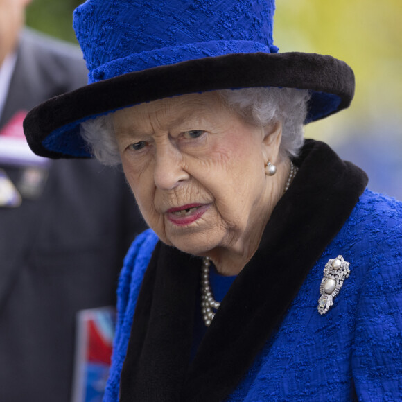 La reine Elizabeth II d'Angleterre lors des Champions Day à Ascot. Le 16 octobre 2021.