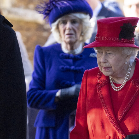 La reine Elizabeth II d'Angleterre lors de la messe de Noël en l'église Sainte-Marie-Madeleine à Sandringham au Royaume-Uni, le 25 décembre 2019.
