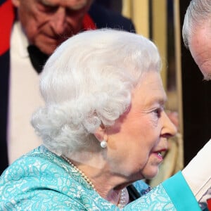 La reine Elisabeth II d'Angleterre et le prince Charles - La famille royale d'Angleterre lors des célébrations du 90ème anniversaire de la reine Elisabeth II au château de Windsor. Le 15 mai 2016 