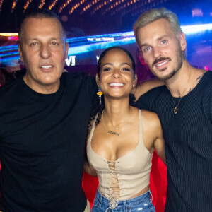 Jean-Roch, M. Pokora (Matt Pokora), sa femme Christina Milian - People dînent au restaurant "Gioia" avant de faire la fête au VIP Room à Saint-Tropez le 28 juillet 2022. © Hippolyte Hamonet/Bestimage 