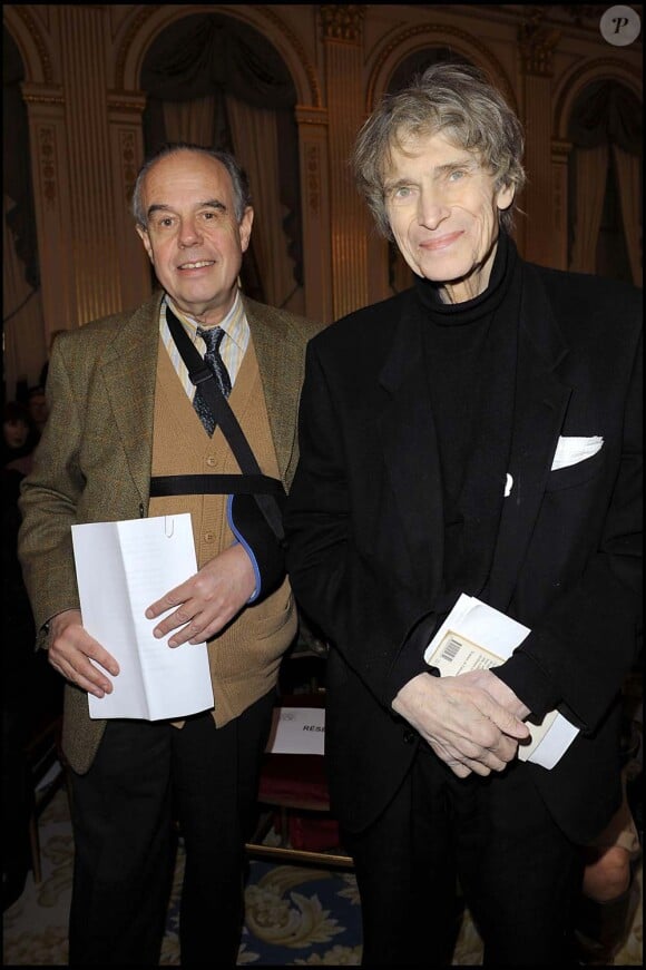 Frédéric Mitterrand et Laurent Terzieff à la présentation du 12e Printemps des poètes, au ministère de la culture, le 9 février 2010 !