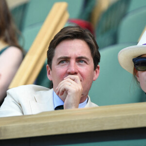 La princesse Beatrice d'York et son mari Edoardo Mapelli Mozzi dans les tribunes lors du tournoi de Wimbledon au All England Lawn Tennis and Croquet Club à Londres, Royaume Uni, le 8 juillet 2022. © Chryslene Caillaud/Panoramic/Bestimage 