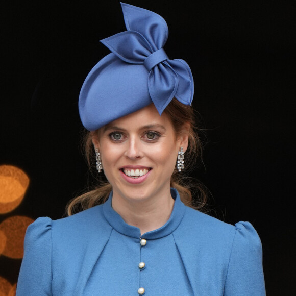 La princesse Beatrice d'York - Les membres de la famille royale et les invités à la sortie de la messe du jubilé, célébrée à la cathédrale Saint-Paul de Londres, Royaume Uni, le 3 juin 2022. 