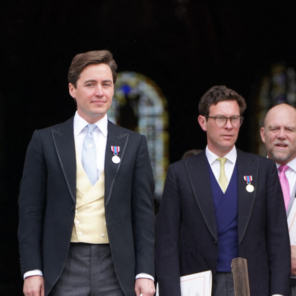 La princesse Beatrice d'York, son mari Edoardo Mapelli Mozzi, Jack Brooksbank, Mike et Zara Tindall, La princesse Eugenie d'York - Les membres de la famille royale et les invités lors de la messe célébrée à la cathédrale Saint-Paul de Londres, dans le cadre du jubilé de platine (70 ans de règne) de la reine Elisabeth II d'Angleterre. Londres, le 3 juin 2022. 