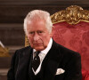 Le roi Charles III d'Angleterre - Les deux Chambres du Parlement se réunissent pour une cérémonie de condoléances à Westminster Hall à Londres, suite au décès de la reine Elisabeth II d'Angleterre.