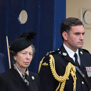 Timothy Laurence, la princesse Anne d'Angleterre - La famille royale d'Angleterre à l'arrivée du cercueil de la reine Elisabeth II d'Angleterre au palais Holyroodhouse à Edimbourg. Le 11 septembre 2022 