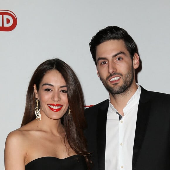 Sofia Essaidi et son compagnon Adrien Galo - Dîner "Unitaid" au conseil économique social et environnemental à Paris. Le 1er avril 2014 