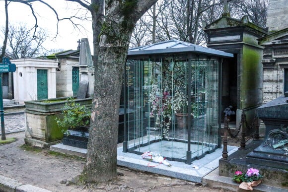 Le caveau familiale au cimetière de Montmartre où France Gall a rejoint sa fille Pauline Hamburger et son mari Michel Berger. Paris le 9 janvier 2018.