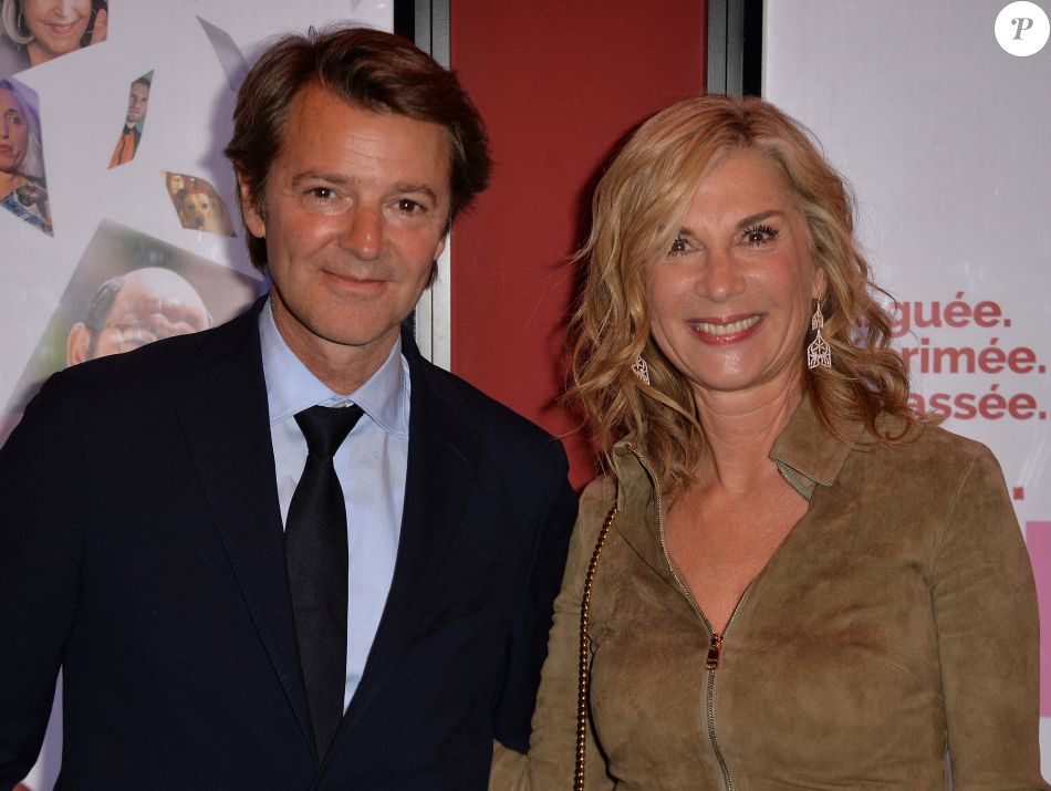 François Baroin et sa compagne Michèle Laroque Avantpremière du film Brillantissime au cinéma