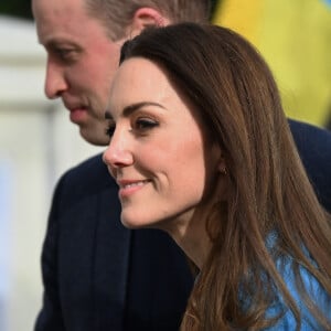 Le prince William et Kate Middleton, Duc et Duchesse de Cambridge, arrivent au centre culturel ukrainien à Londres, pour découvrir les efforts extraordinaires déployés pour soutenir les Ukrainiens au Royaume-Uni et dans toute l'Europe. Le 9 mars 2022.