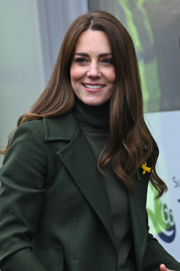 Kate Middleton, duchesse de Cambridge, en déplacement dans la ville de Blaenavon au Pays de Galles, à l'occasion du "St David's Day". Le 1er mars 2022