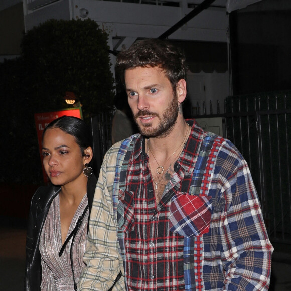 Exclusif - Matt Pokora (M. Pokora) et sa femme Christina Milian ont dîné avec Tony Parker au restaurant Giorgio Baldi à Santa Monica le 9 janvier 2021. 