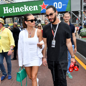 Thylane Blondeau et son fiancé Benjamin Attal lors du Grand Prix de Monaco 2022 de F1, à Monaco, le 29 mai 2022. © Bruno Bebert/Bestimage 