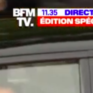 Captures BFM TV - La princesse Charlotte et le prince George arrivent en voiture avec la reine consort Camilla et leur maman, Kate Middleton