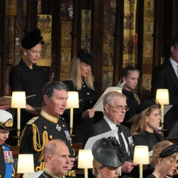 Cérémonie funèbre en la Chapelle Saint-Georges pour les funérailles d'Etat de la reine Elizabeth II d'Angleterre à Windsor, Royaume Uni, le 19 septembre 2022. © Jonathan Brady/PA/Bestimage 
