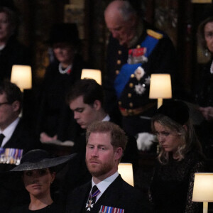 Cérémonie funèbre en La Chapelle Saint-Georges en présence des 15 Premiers ministres des royaumes qui ont exercé pendant les 70 ans de règne de la reine Elizabeth II d'Angleterre.. © Victoria Jones / Bestimage 