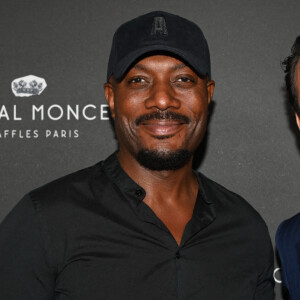 Exclusif - Harry Roselmack et Nicolas De Gols (manageur général du Royal Monceau, Raffles-Paris) - Le tout Paris s'est réuni au II Carparccio pour fêter le premier anniversaire du restaurant nouvellement étoilé de l'hôtel Le Royal Monceau Raffles Paris. © Rachid Bellak/Bestimage