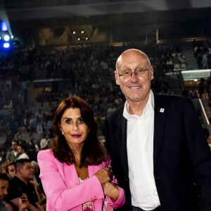 Bernard Laporte et sa femme Manon - People et politiques se retrouvent au gala de boxe "La Conquête" au stade Roland Garros à Paris le 10 septembre 2021 © JB Autissier / Panoramic / Bestimage