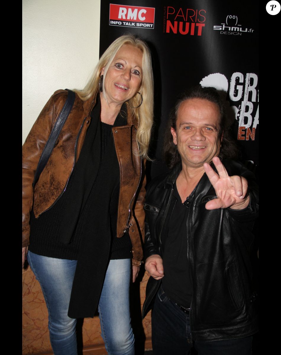 André Bouchet (Passe-Partout de Fort Boyard) et sa femme - Célébrités lors du photocall du concert de Grégory Bakian au Palace à Paris, France, le 18 décembre 2017. © Philippe Baldini/Bestimage