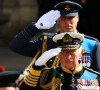 Le roi Charles III d'Angleterre et le prince William, prince de Galles arrivent à l'Abbaye de Westminster pour les funérailles d'Etat de la reine Elizabeth II à Londres, Royaume Uni, le 19 septembre 2022. 