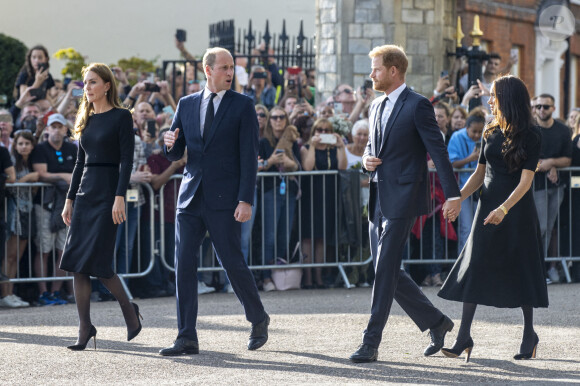 Le prince de Galles William, la princesse de Galles Kate Catherine Middleton, le prince Harry, duc de Sussex, Meghan Markle, duchesse de Sussex