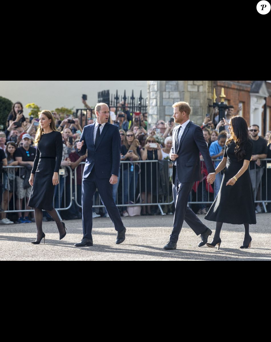Le prince de Galles William, la princesse de Galles Kate Catherine Middleton, le prince Harry, duc de Sussex, Meghan Markle, duchesse de Sussex