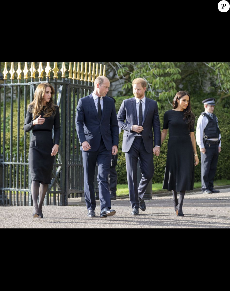 Le prince de Galles William, la princesse de Galles Kate Catherine Middleton, le prince Harry, duc de Sussex, Meghan Markle, duchesse de Sussex