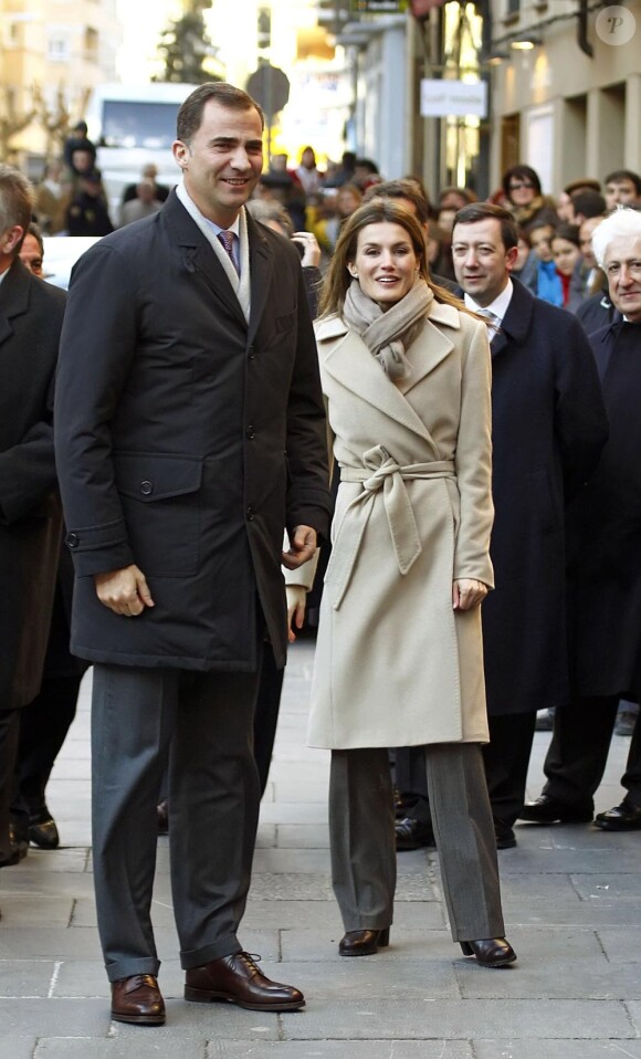 La princesse Letizia et son époux Felipe à Navarre le 10 février 2010