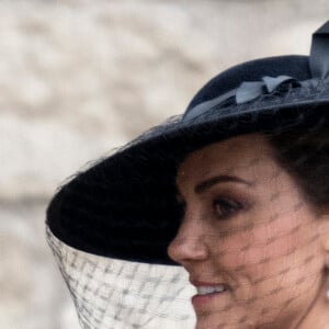 Catherine (Kate) Middleton, princesse de Galles - Arrivées au service funéraire à l'Abbaye de Westminster pour les funérailles d'Etat de la reine Elizabeth II d'Angleterre. Le sermon est délivré par l'archevêque de Canterbury Justin Welby (chef spirituel de l'Eglise anglicane) au côté du doyen de Westminster David Hoyle. Londres, le 19 septembre 2022. 