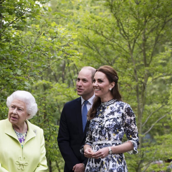 Le prince William, duc de Cambridge, et Catherine (Kate) Middleton, duchesse de Cambridge et la reine Elisabeth II d'Angleterre - La famille royale d'Angleterre se rend au Chelsea Flower Show, Londres, le 20 mai 2019. 