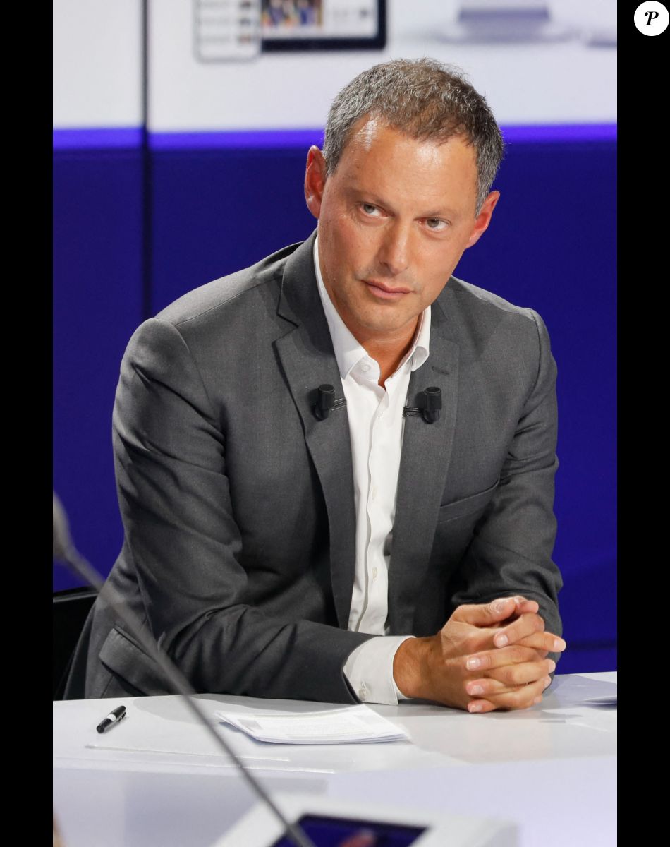 Marc-Olivier Fogiel (directeur général de BFMTV) - Conférence de presse de rentrée de BFMTV saison 2021/2022 à l'Altice Campus à Paris, France, le 25 août 2021. © Christophe Clovis/Bestimage