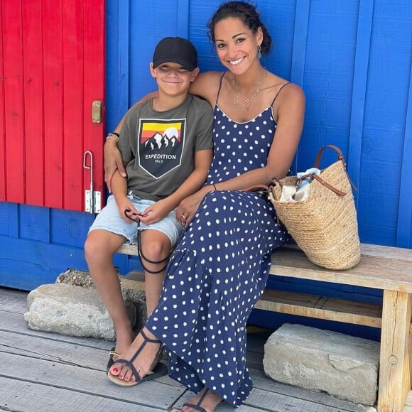 Cindy Fabre et son fils Elio.