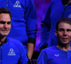Roger Federer (Sui), Rafael Nadal (Esp), - Tennis : Roger Federer, tire sa révérence en larmes, lors de Laver Cup à l'O2 Arena de Londres le 23 septembre 2022. La paire Federer/Nadal (Europe) s'est inclinée face à Sock/Tiafoe (Reste du monde) 4-6, 7-6 (7/2), 11-9. © Antoine Couvercelle / Panoramic / Bestimage