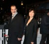 Samuel Labarthe et sa femme Helene Medigue arrivent à l'avant-première du film 'The Monuments men' à l'UGC Normandie sur les Champs-Elysées à Paris le 12 Février 2014. 