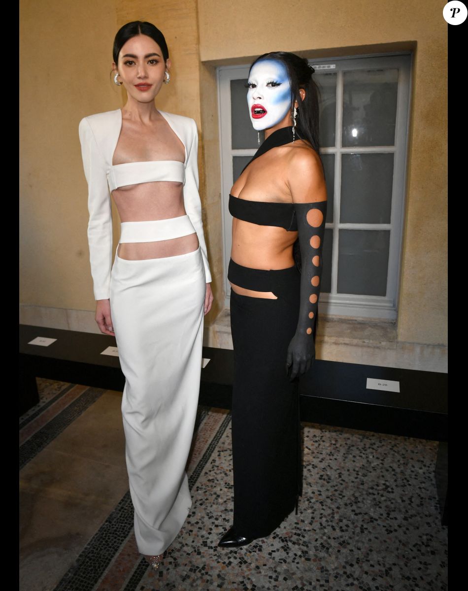 Davika Hoorne et Doja Cat - Front Row du défilé Monot Collection Femme Prêt-à-porter Printemps/Eté 2023 lors de la Fashion Week de Paris (PFW), France, le 1er octobre 2022. © Veeren-Clovis/Bestimage.