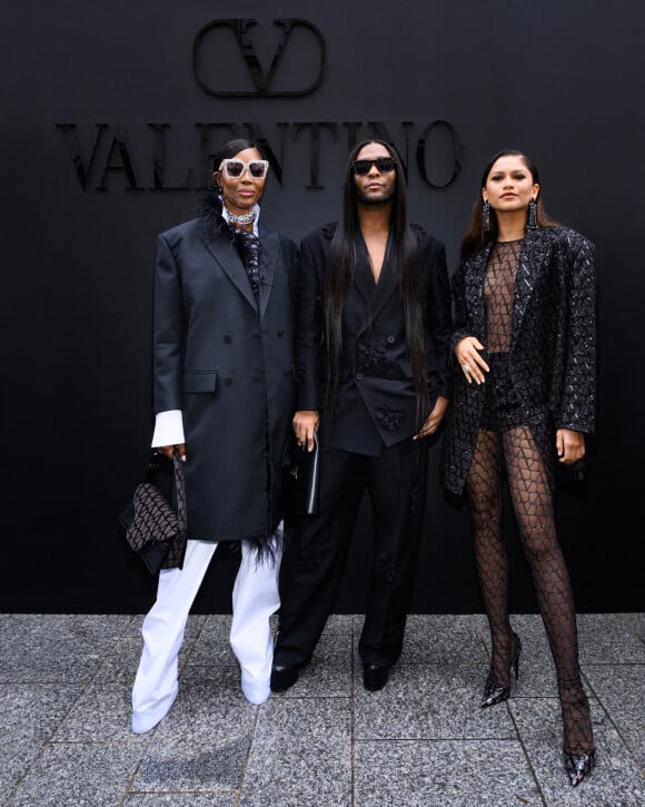 Naomi Campbell, Law Roach, Zendaya - Arrivées au défilé Valentino Collection Femme Prêt-à-porter Printemps/Eté 2023 lors de la Fashion Week de Paris (PFW), France, le 2 octobre 2022